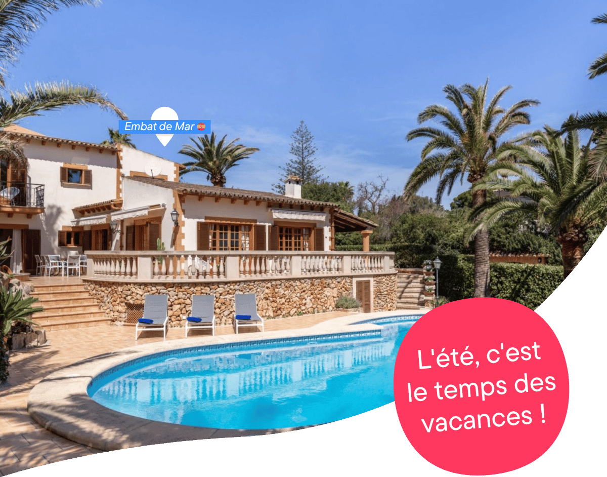 Maison de vacances avec piscine et palmiers – Réservez dès maintenant vos vacances d'été de dernière minute